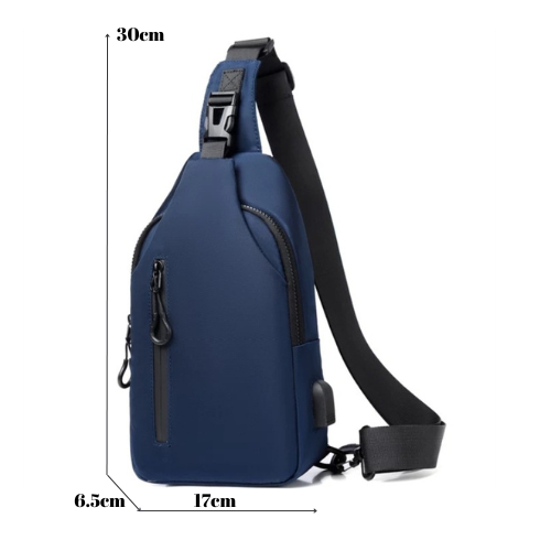 Unisex Crossbody Backpack, Chest bag, Crossbody Sling Bag For Daily use, Travel, Outdoor Activity, Waterproof with a USB port Outside.