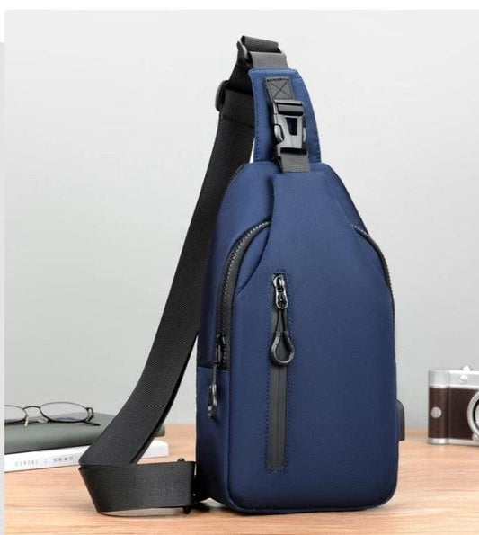 Unisex Crossbody Backpack, Chest bag, Crossbody Sling Bag For Daily use, Travel, Outdoor Activity, Waterproof with a USB port Outside.