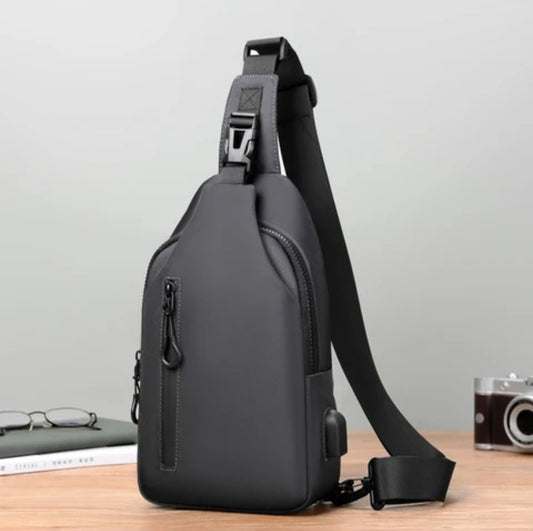 Unisex Crossbody Backpack, Chest Bag, Crossbody Sling Bag for Daily Use, Travel, Outdoor Activity, Waterproof with a USB port Outside.