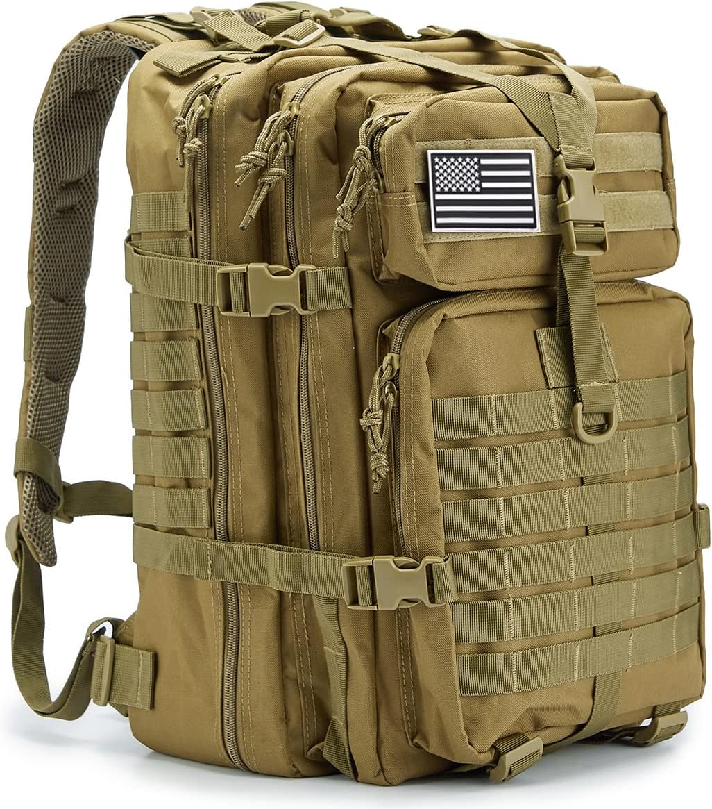 QT&QY 45L Military Tactical Backpacks For Men Camping Hiking Trekking Daypack Bug Out Bag Lage MOLLE 3 Day Assault Pack